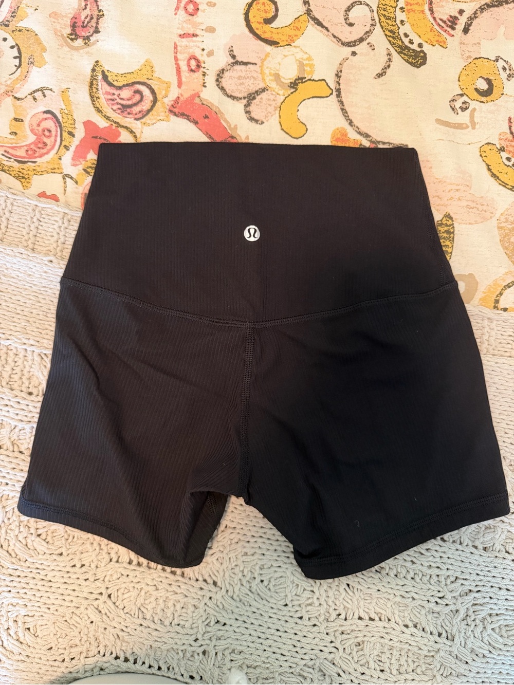 lululemon athletica Black High-Rise Ribbed Bike Shorts - Picture 2 of 3